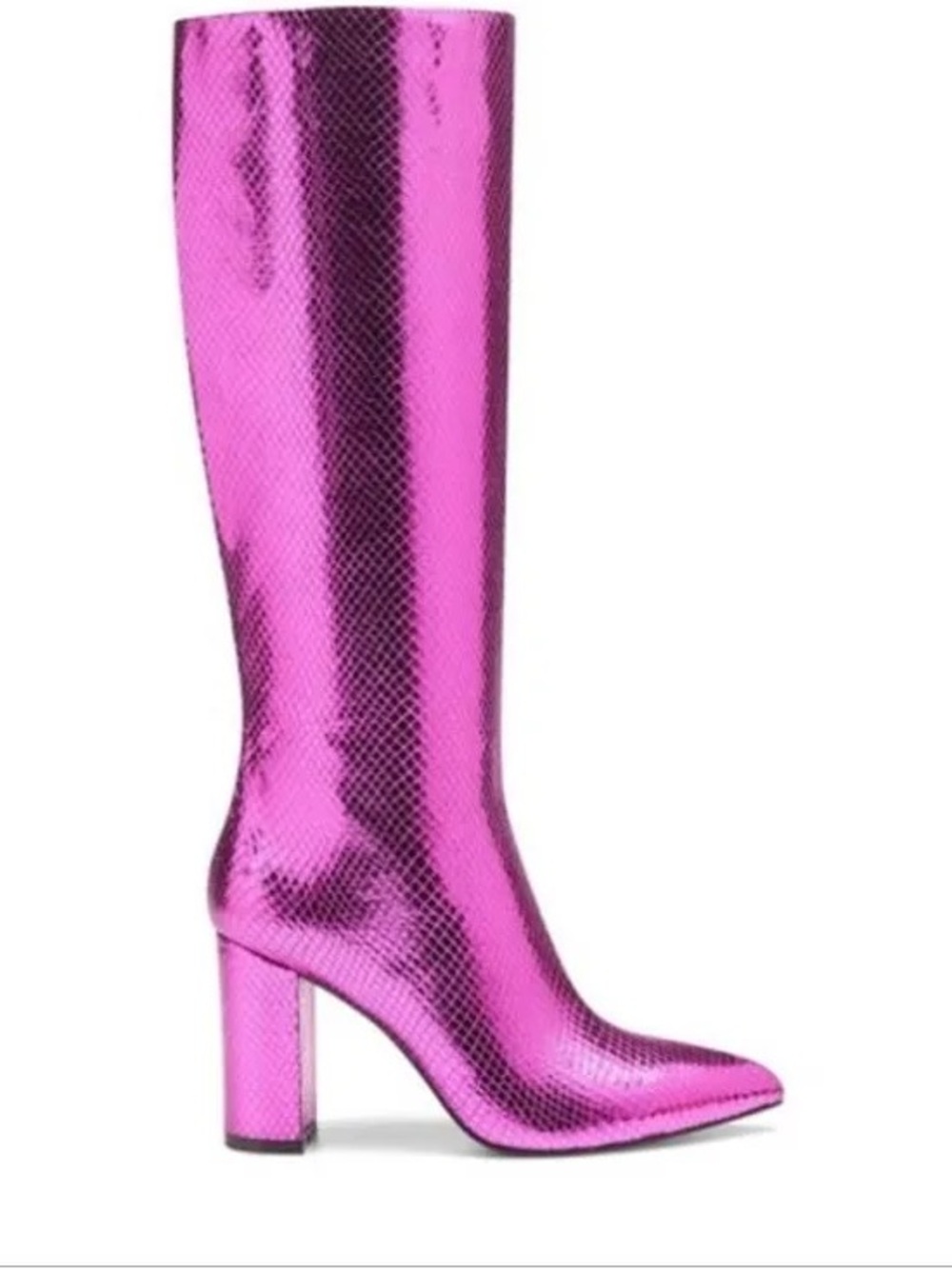 INC International Concepts Metallic Fuchsia Knee-High Block Heel Boots